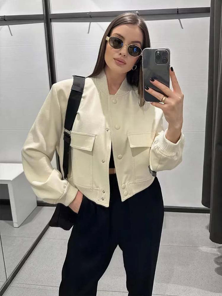 Women's cropped bomber jacket