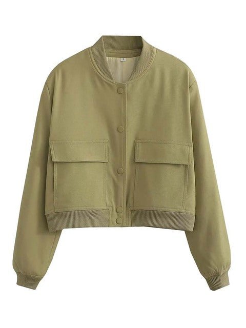 Women's cropped bomber jacket