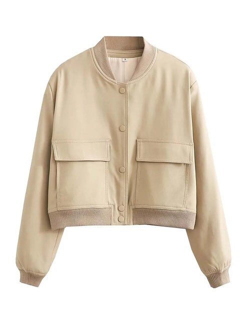 Women's cropped bomber jacket