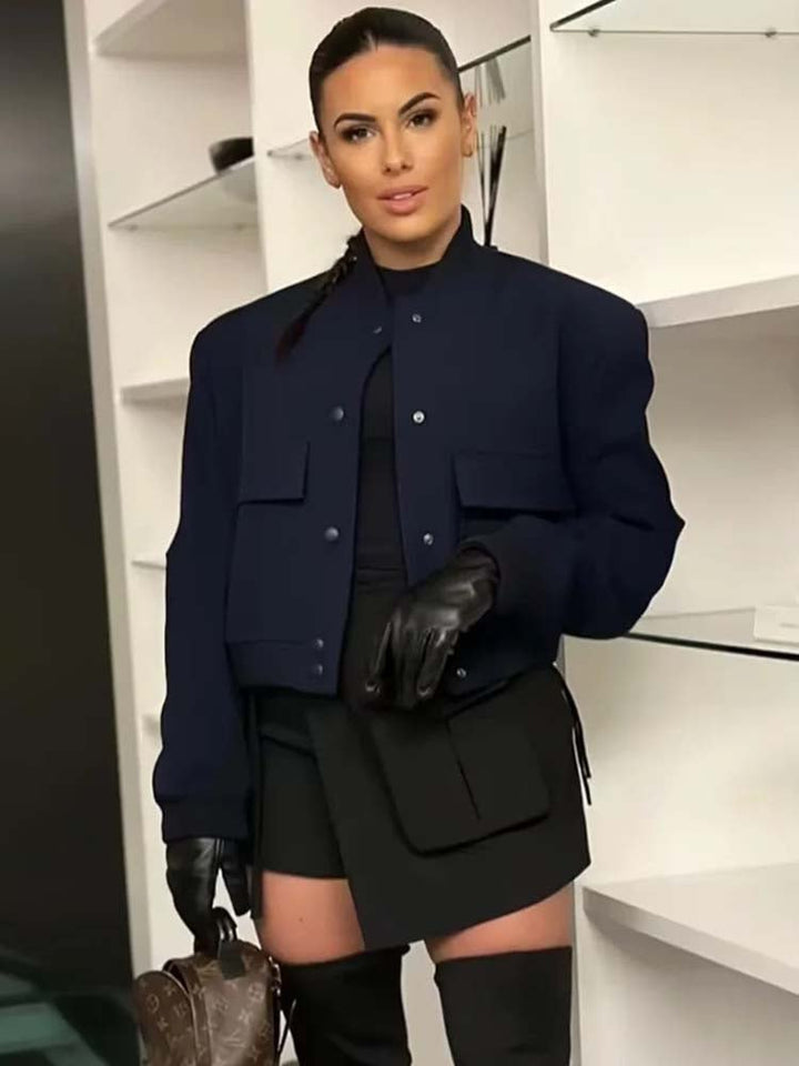 Women's cropped bomber jacket