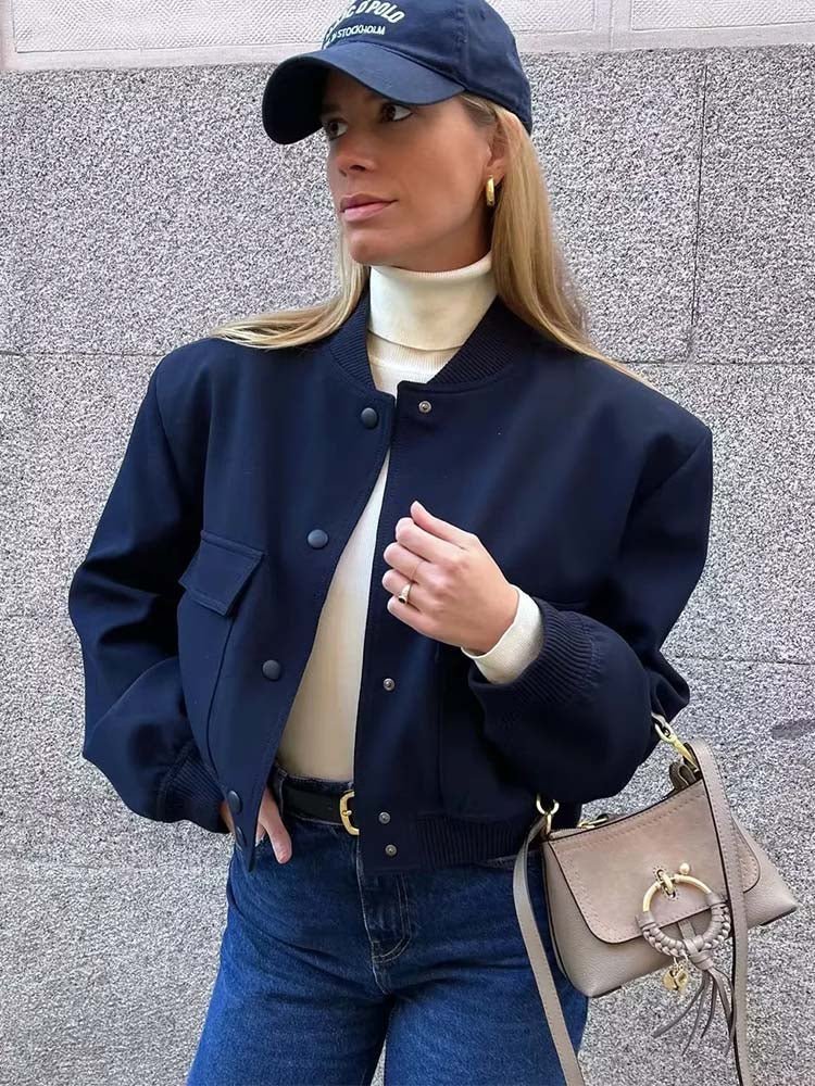 Women's cropped bomber jacket