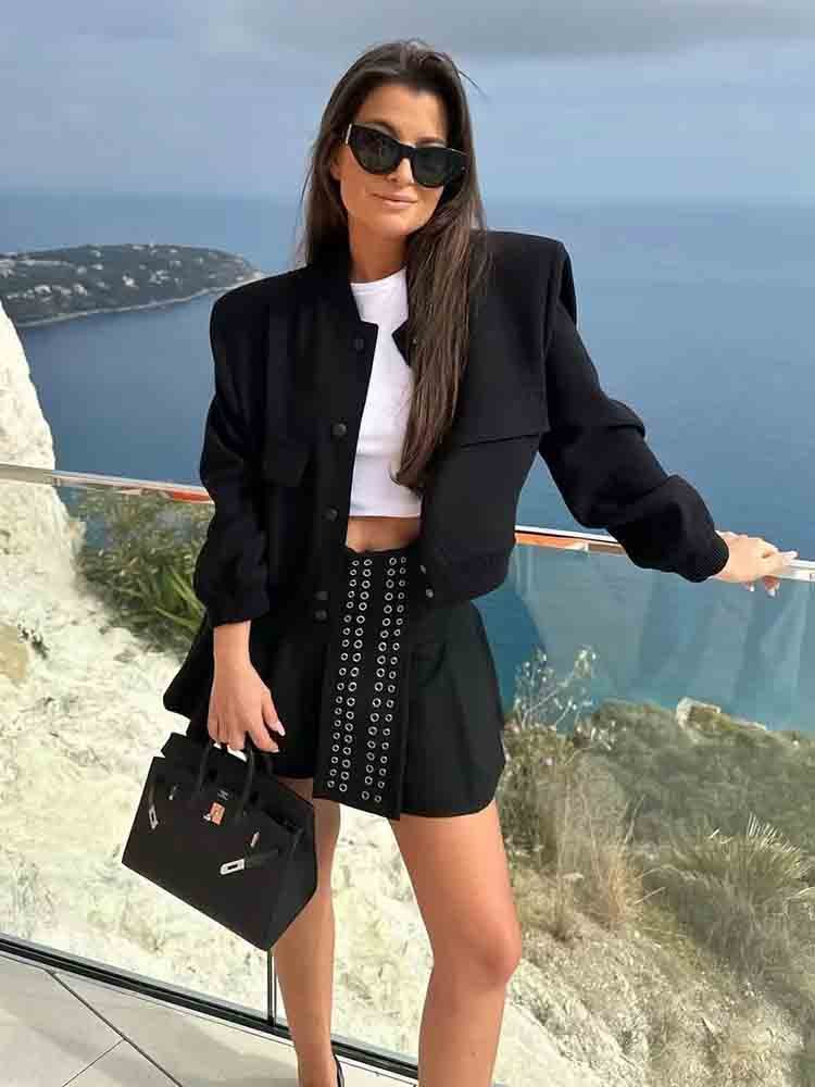 Women's cropped bomber jacket