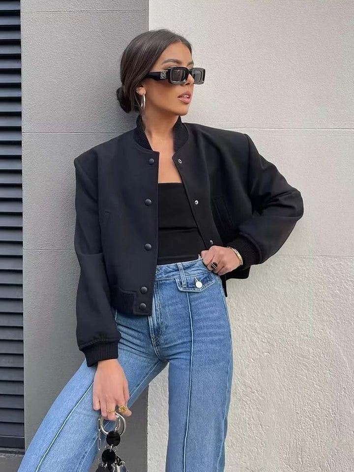 Women's cropped bomber jacket