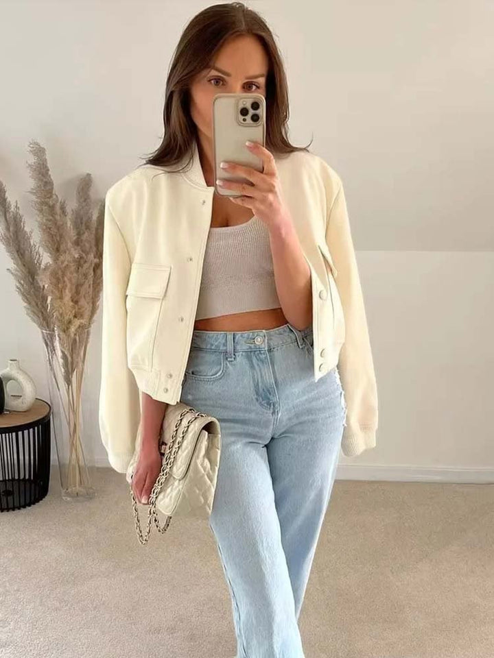 Women's cropped bomber jacket
