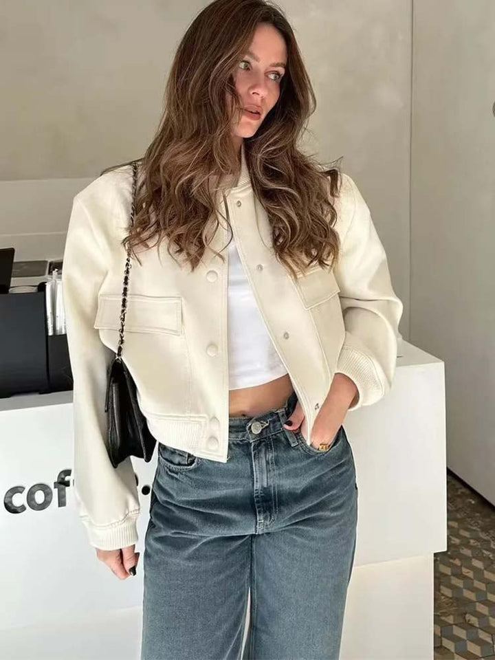 Women's cropped bomber jacket