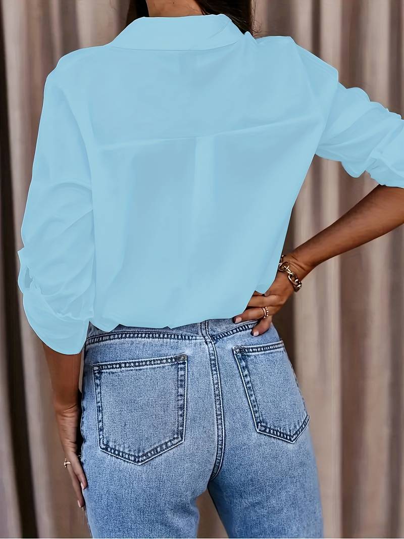 Relaxed V-Neck Blouse for Spring