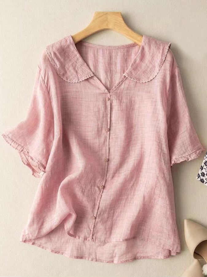 Retro Navy Cotton Shirt for Men