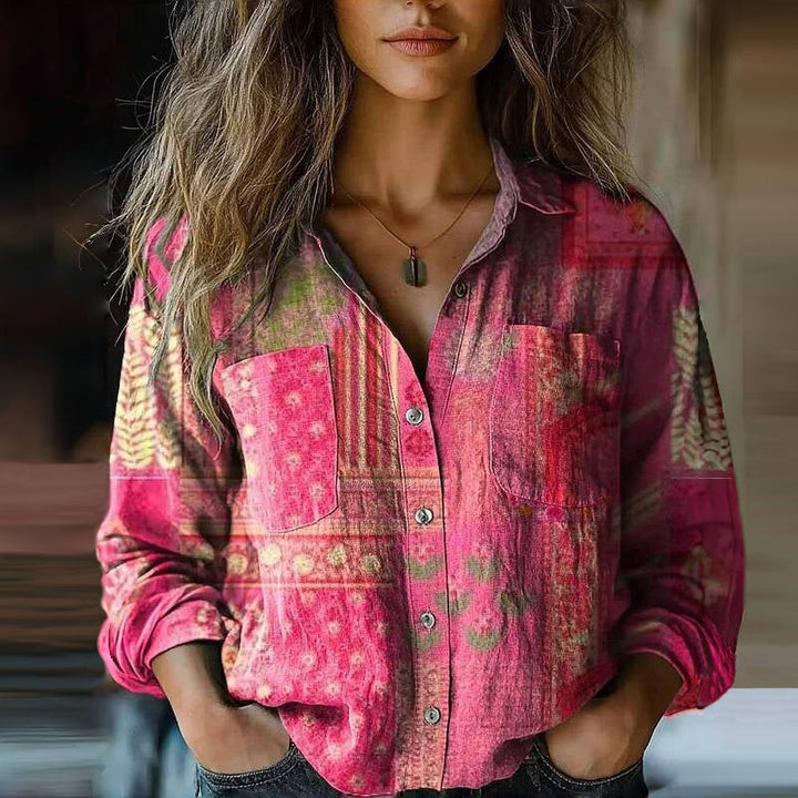 Vintage-Inspired Floral Print Blouse