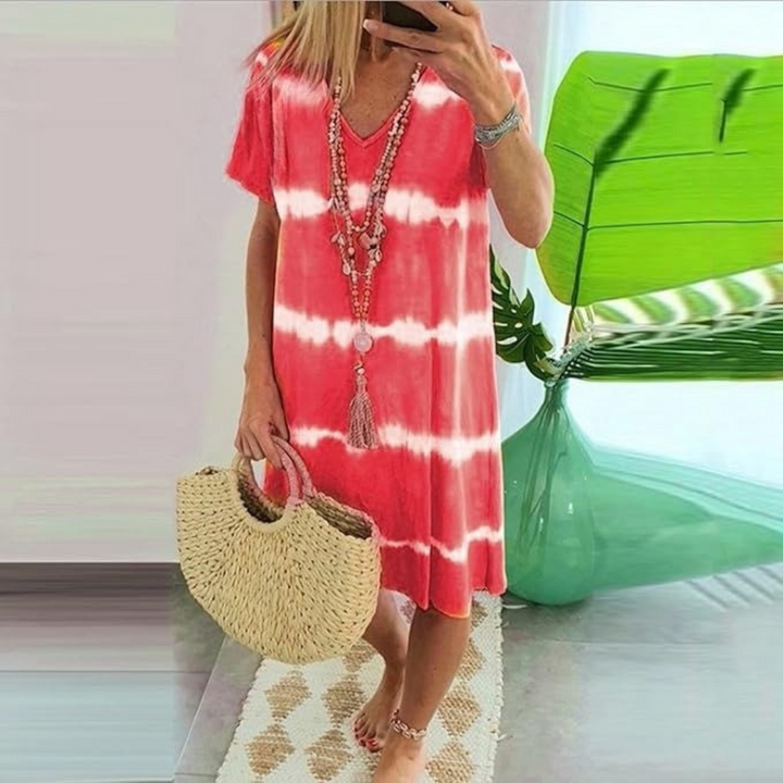 Casual Tie-Dye Dress with Relaxed Fit