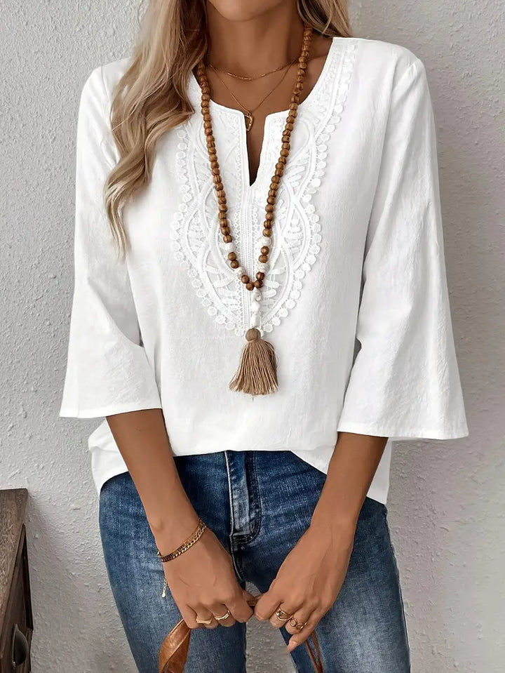 Elegant Vintage-Inspired White Blouse