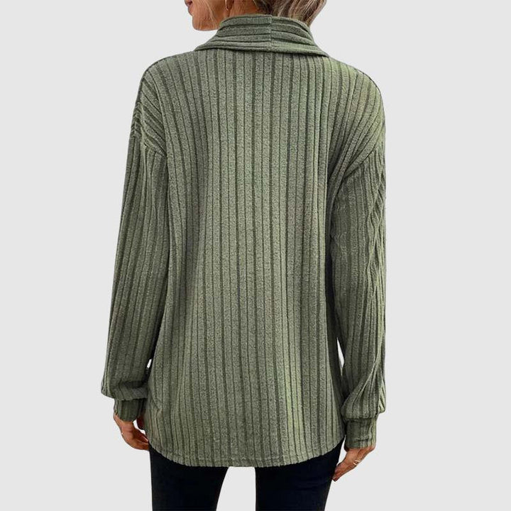 Women's ribbed open-front cardigan