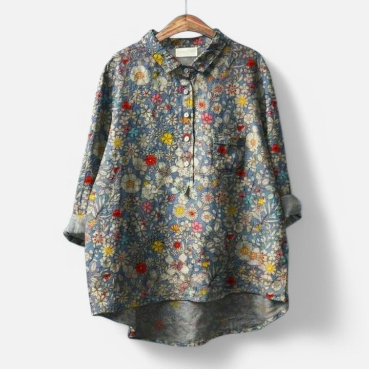 Chic Floral Loose Fit Women's Blouse