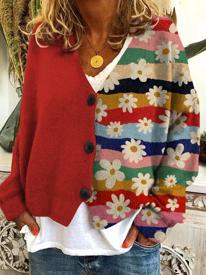Patterned Knit Cardigan for Women