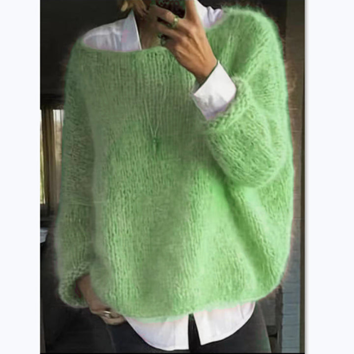 Women's fluffy knit oversized sweater