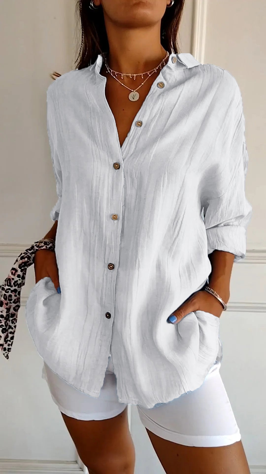 Summer Button Down Shirt for Women