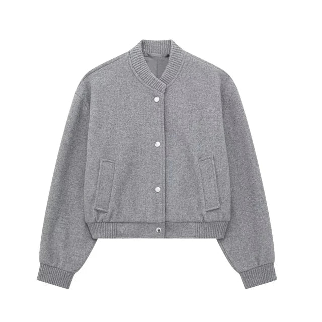 Women's cropped bomber jacket for casual street style