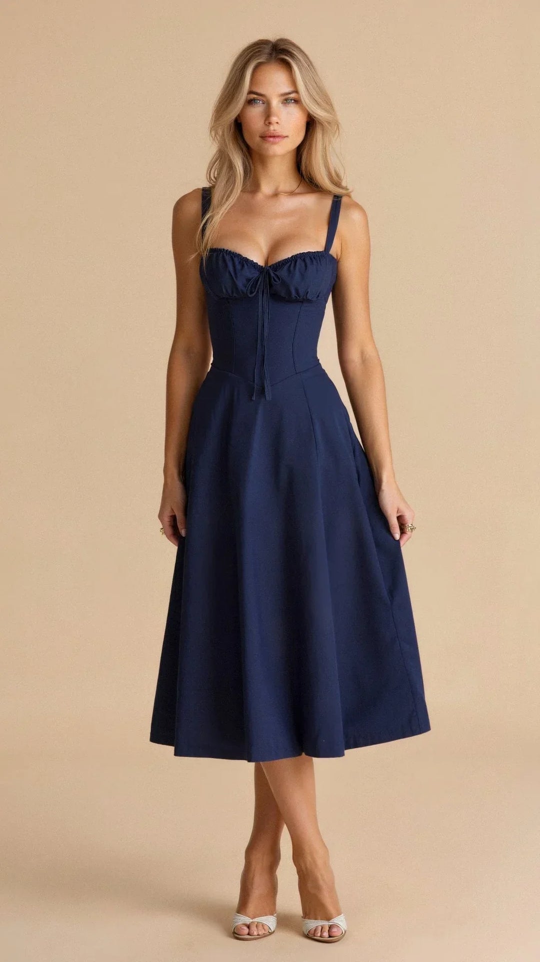 Elegant Floral Bustier Waist Shaper Dress
