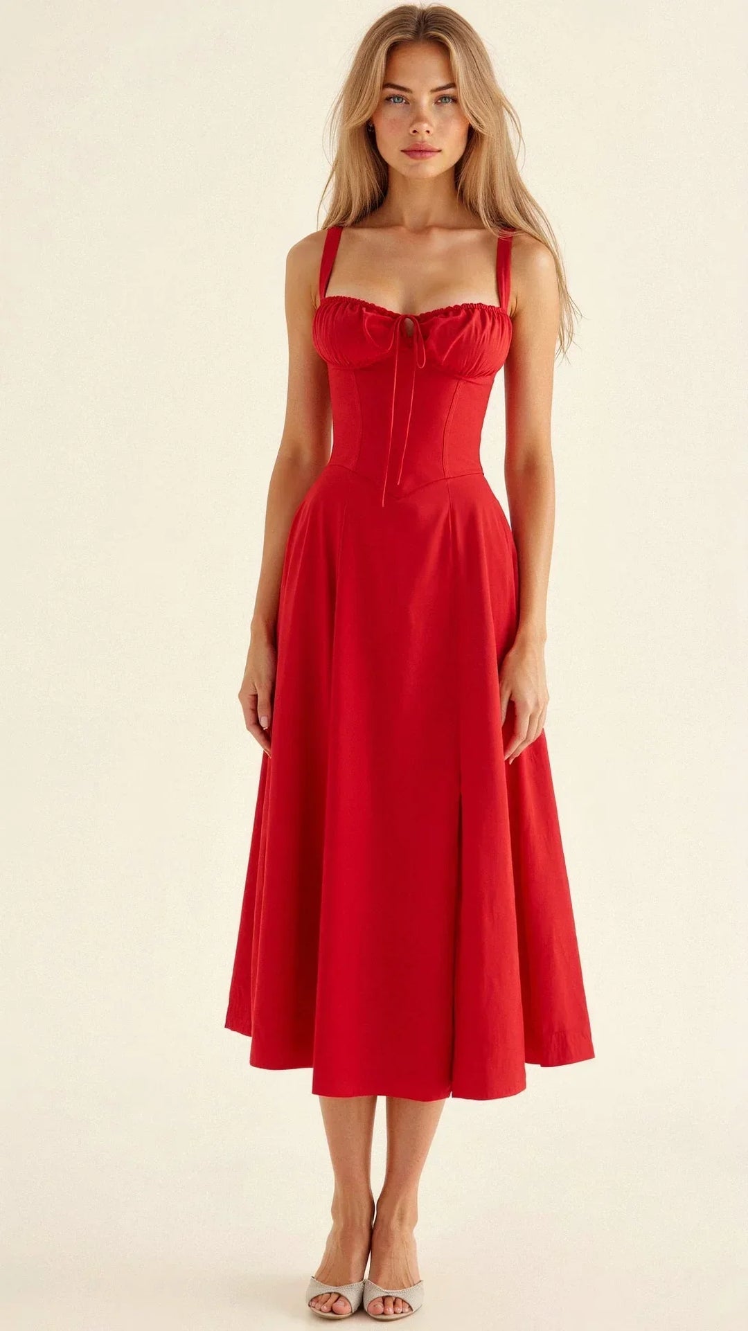 Elegant Floral Bustier Waist Shaper Dress