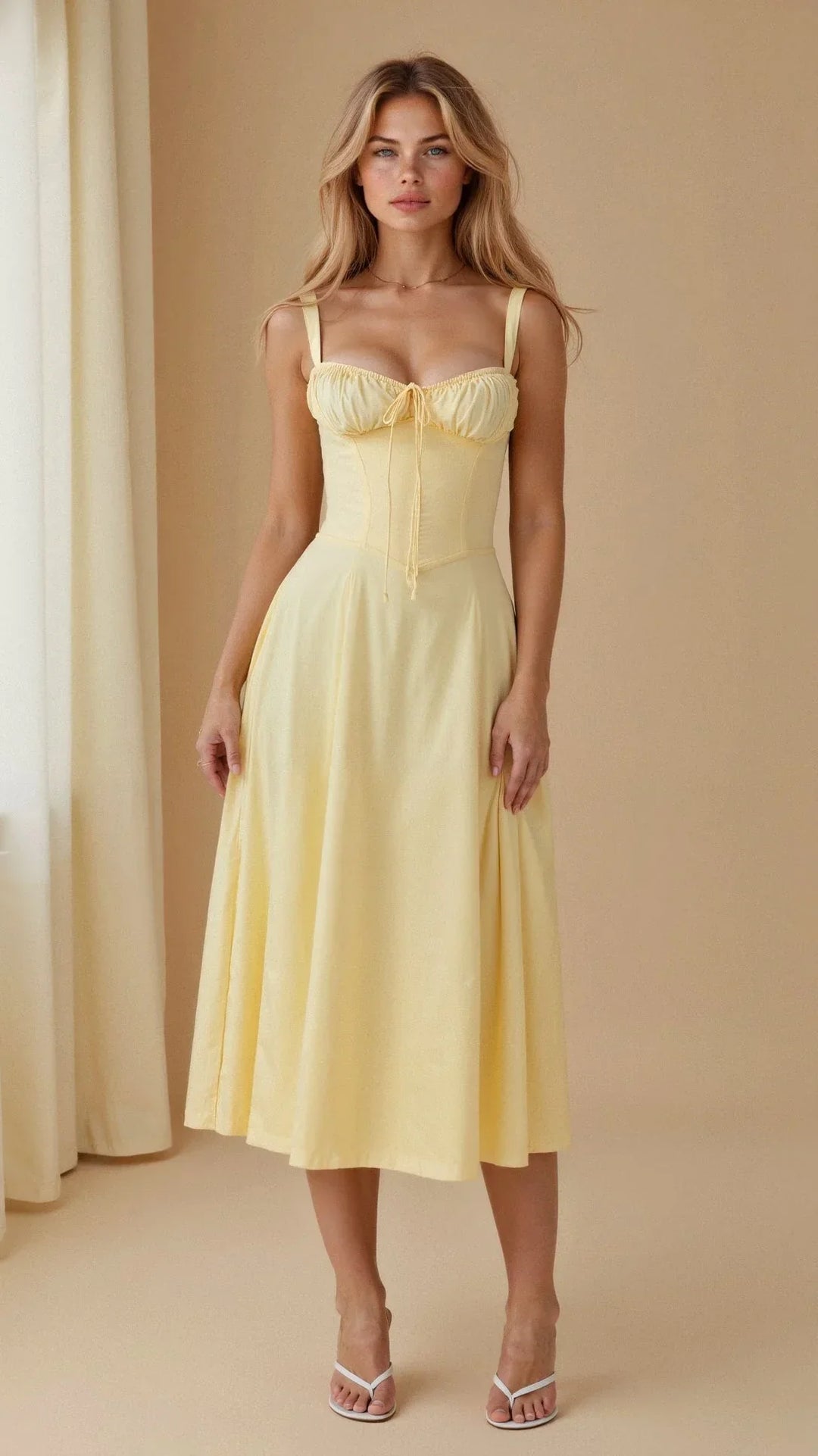 Elegant Floral Bustier Waist Shaper Dress