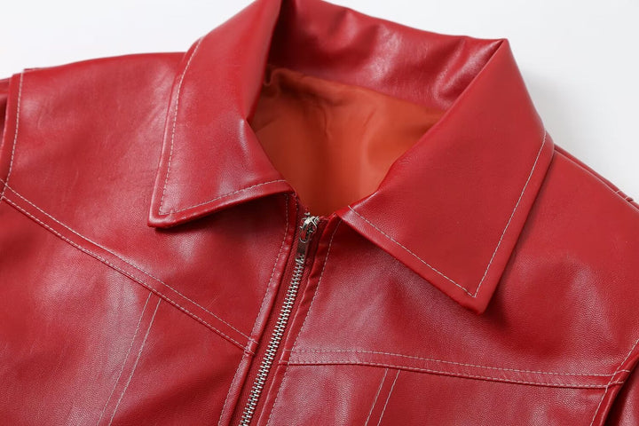 Women's faux leather bomber jacket