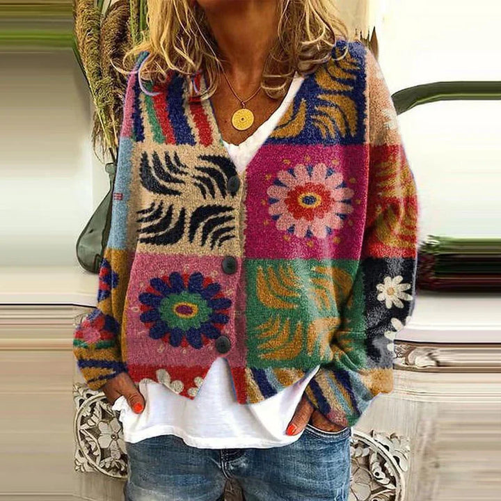 Patterned Knit Cardigan for Women