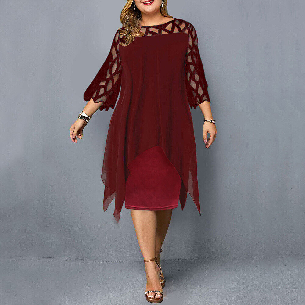Chic Plus-Size Midi Dress for Women