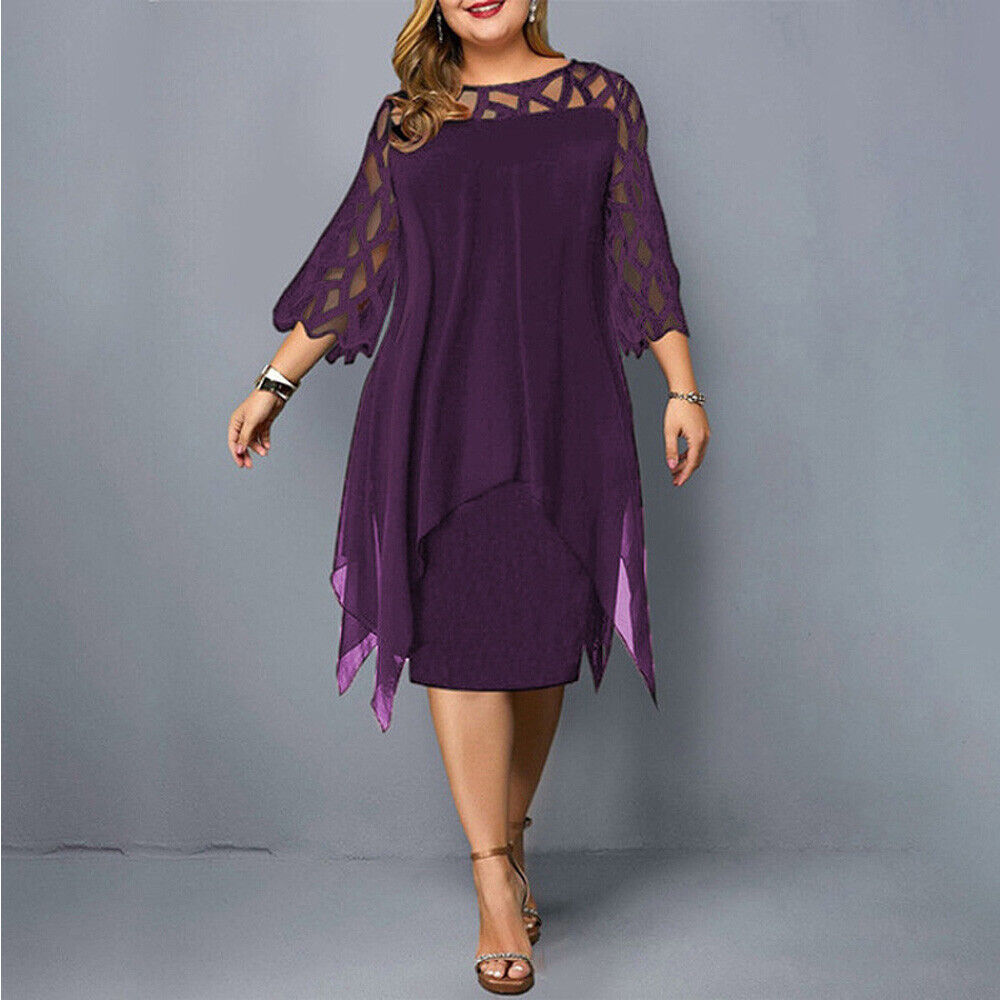Chic Plus-Size Midi Dress for Women