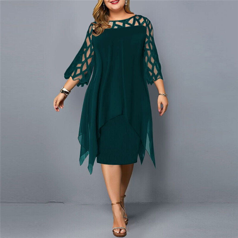 Chic Plus-Size Midi Dress for Women