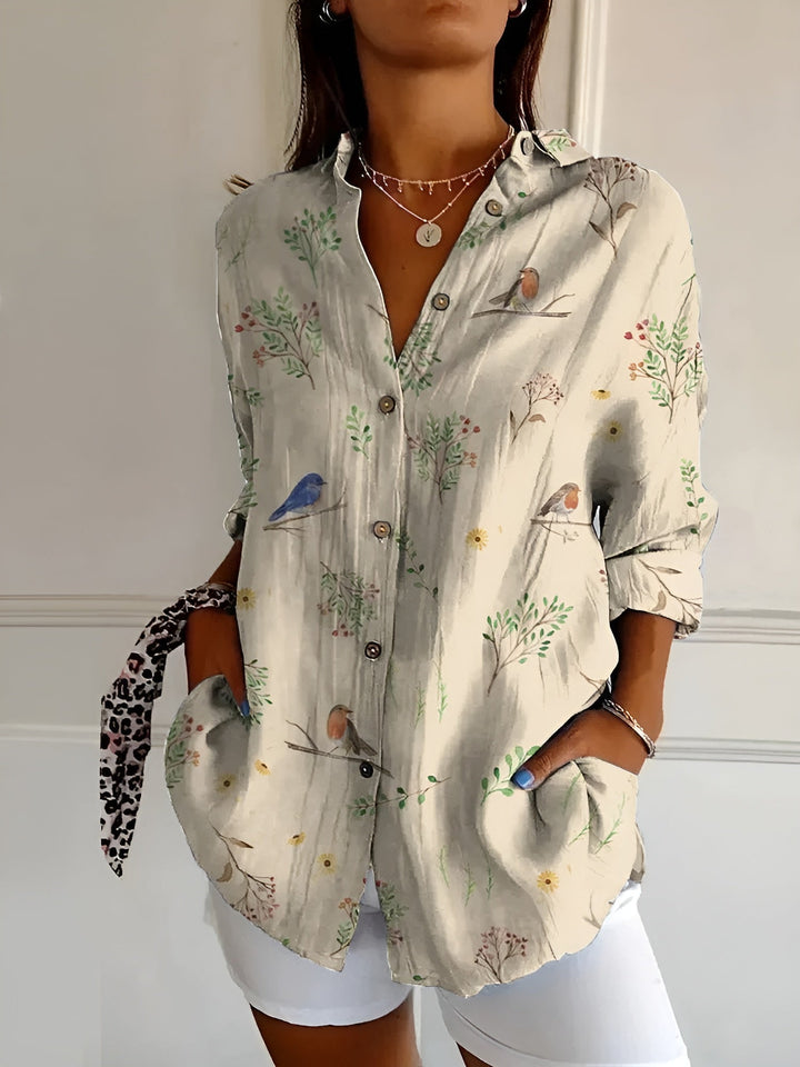 Elegant Women's Long Sleeve Button Down Shirt