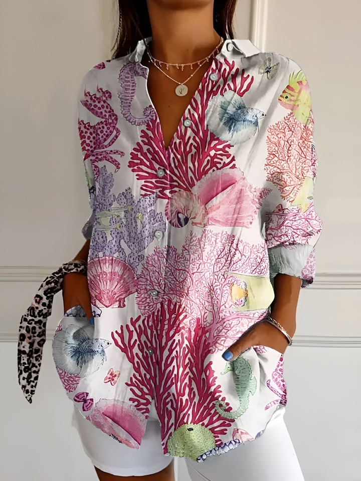 Elegant Women's Long Sleeve Button Down Shirt