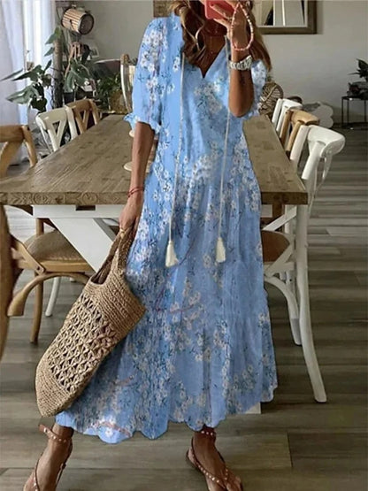 Bohemian Dress with Flattering Waist Design
