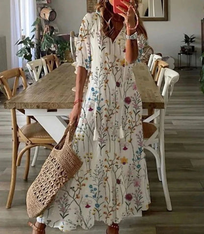 Bohemian Dress with Flattering Waist Design