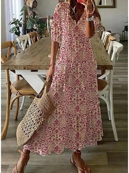 Bohemian Dress with Flattering Waist Design
