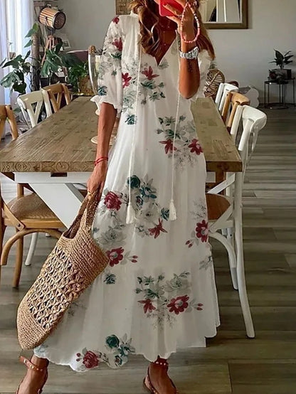 Bohemian Dress with Flattering Waist Design