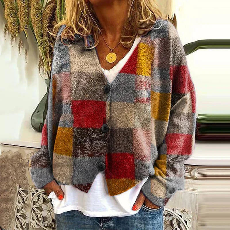 Patterned Knit Cardigan for Women