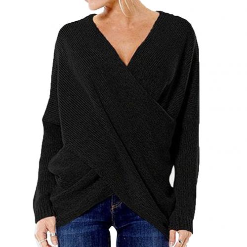 Women's crossover knit sweater