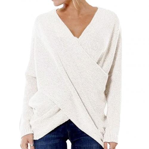 Women's crossover knit sweater