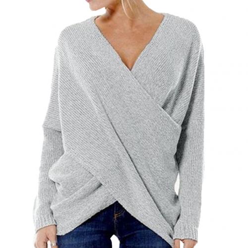 Women's crossover knit sweater