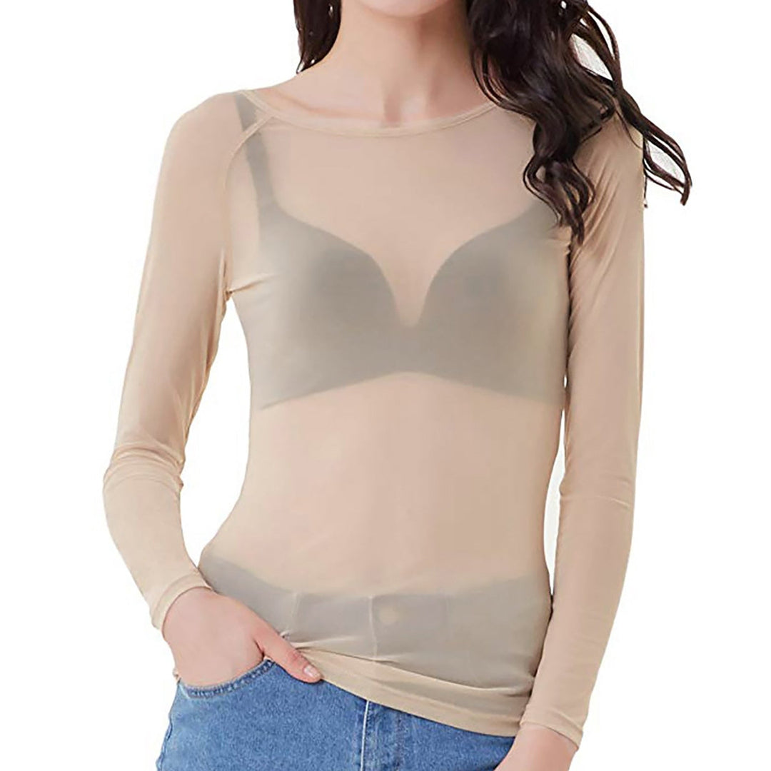 Shiny Mesh Long Sleeve Fashion Shirt